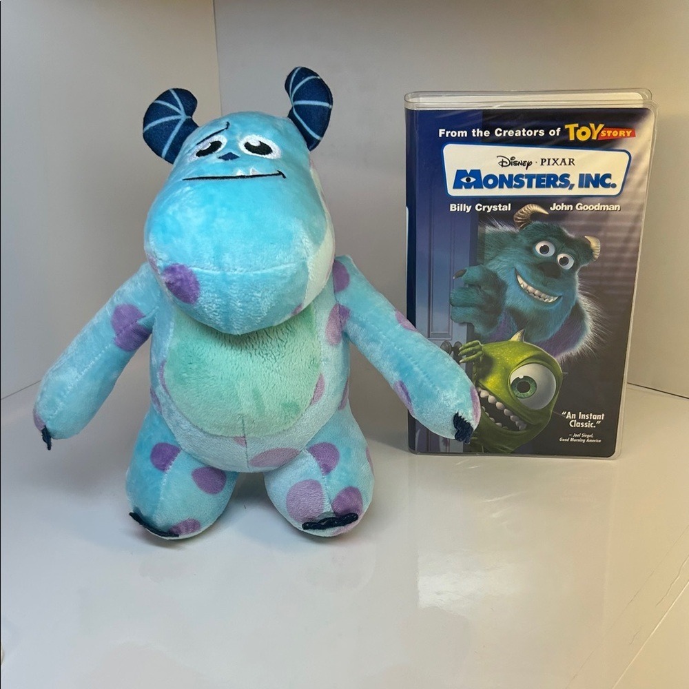 Monsters Inc. Disney PIXAR VHS Tape‎ & Unbranded Sulley Plush Toy